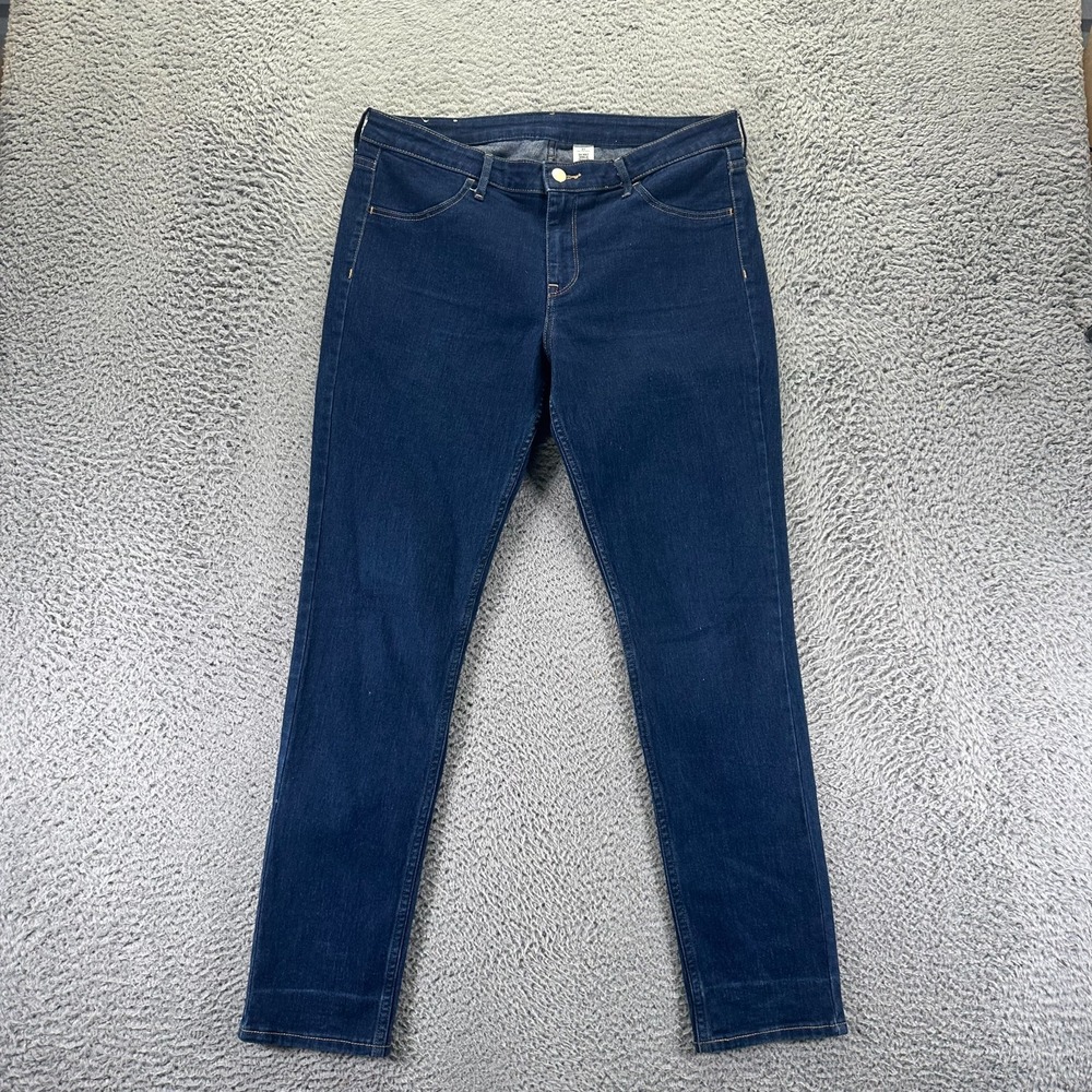 H&M &Denim Jeans Womens 33x30‎ Blue Cotton Skinny Ankle Workwear Travel Stretch